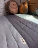 Szürke menta patchwork ágytakaró gyerekágyra